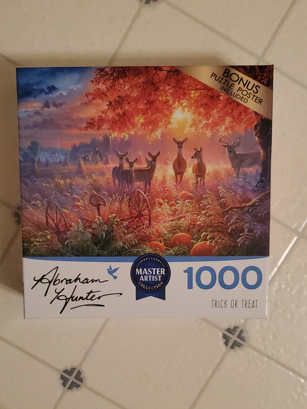 Abraham Hunter 'Trick or Treat' 1000-Piece Puzzle - Autumn Deer Scene